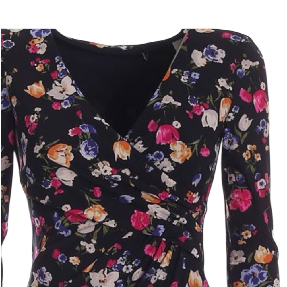 LAUREN RALPH LAUREN Cleora Front Twist Sheath Dress V-Neck 3/4 Sleeve NWT - Picture 7 of 13